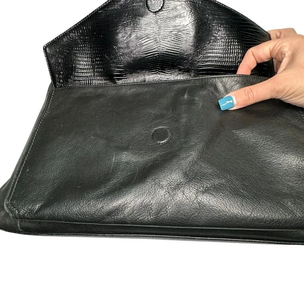 LEVENGER Leather Black Messenger Bag Briefcase Laptop